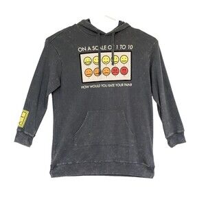 Disney Parks Big Hero 6 Unisex Large Baymax Rate Your Pain Gray Long Hoodie